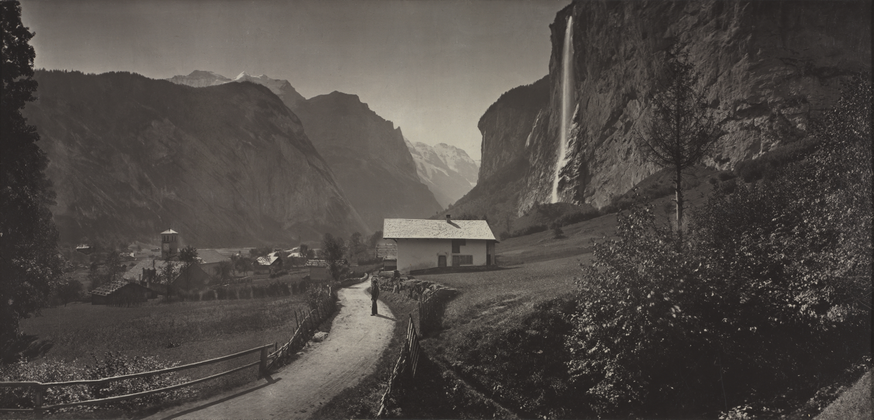Adolphe Braun, Valley of Lauterbrunnen, Switzerland (from the album Charbons de Braun- vues prises avec l'objectif panoramique mobile, 1868)