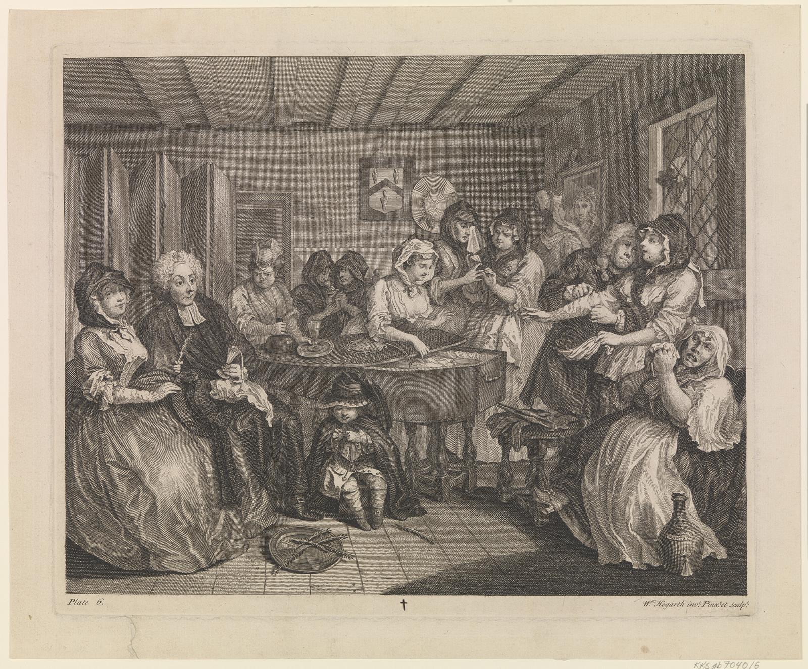 William Hogarth, En skøges liv, blad 6