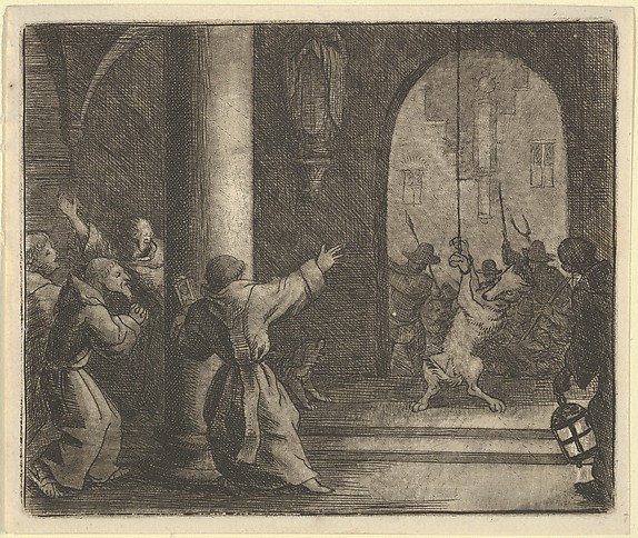 Allart van Everdingen, The Wolf Rings the Bells of a Convent from Hendrick van Alcmar's Renard The Fox
