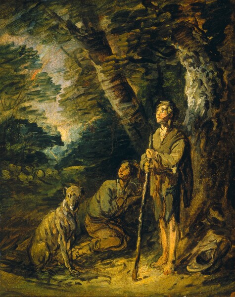 Thomas Barker, Shepherd Boys and Dog Sheltering from a Storm