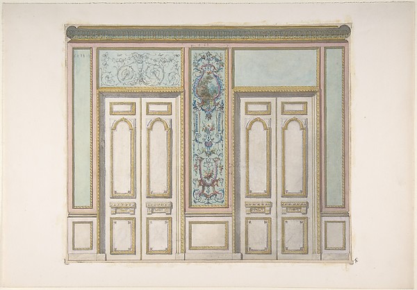 Jules-Edmond-Charles Lachaise, Design for a Pair of Doors Joined by an Ornamental Panel