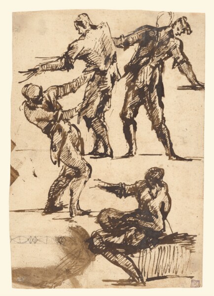 Giovanni Battista Piranesi, Four Studies of a Male Figure