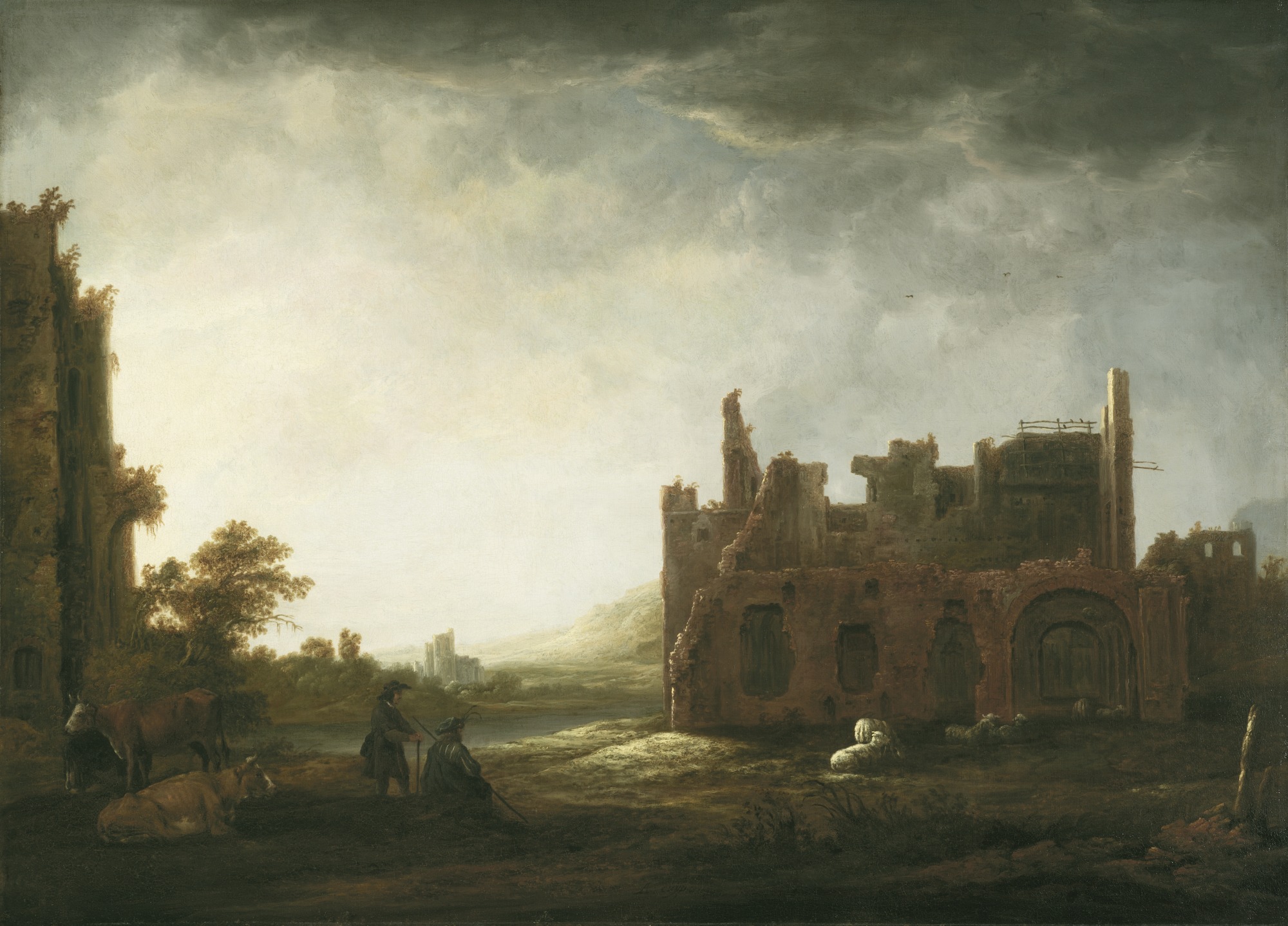 Aelbert Cuyp, Landscape with the Ruins of Rijnsburg Abbey