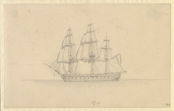 C.W. Eckersberg, En fregat.