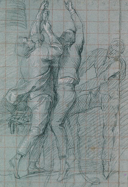 John Singleton Copley, Study for "The Surrender of the Dutch Admiral De Winter to Admiral Duncan, October 11, 1797": Three Figures Raising the Colors