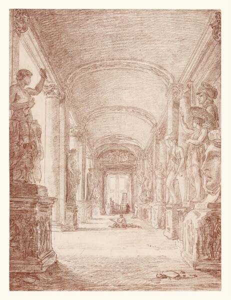Hubert Robert, A Draftsman in the Capitoline Gallery