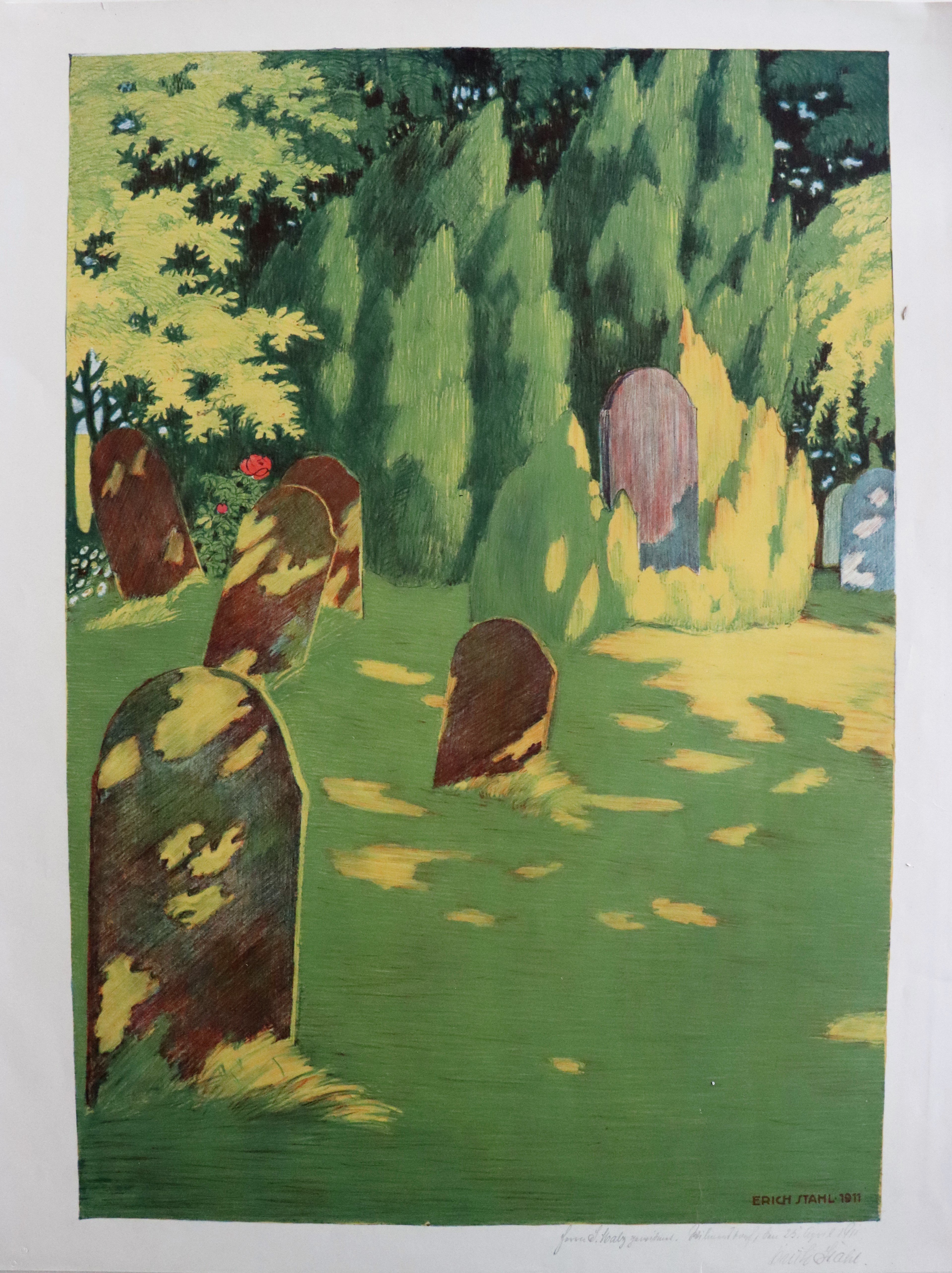 Unknown artist, Grafik "Judenfriedhof" (Erich Ludwig Stahl)