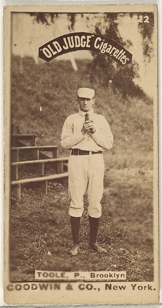 Goodwin & Company, Toole, Pitcher, Brooklyn, from the Old Judge series (N172) for Old Judge Cigarettes