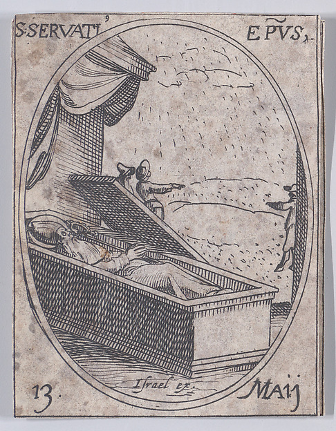 Jacques Callot, S. Servais, évêque (St. Servatus, Bishop), May 13th, from "Les Images De Tous Les Saincts et Saintes de L'Année" (Images of All of the Saints and Religious Events of the Year)