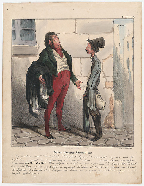 Honoré Daumier, Plate 35: Robert Macaire schismatic, from 'Caricaturana,' published in Les Robert Macaires