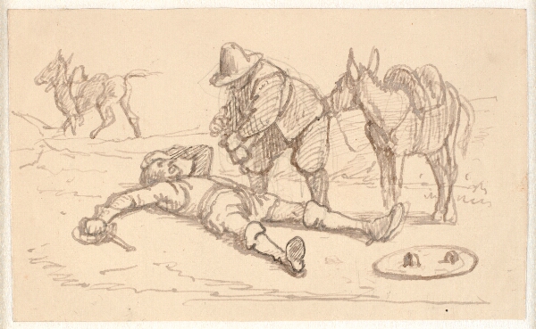 Wilhelm Marstrand, Don Quixote ligger såret og hjælpes af Sancho