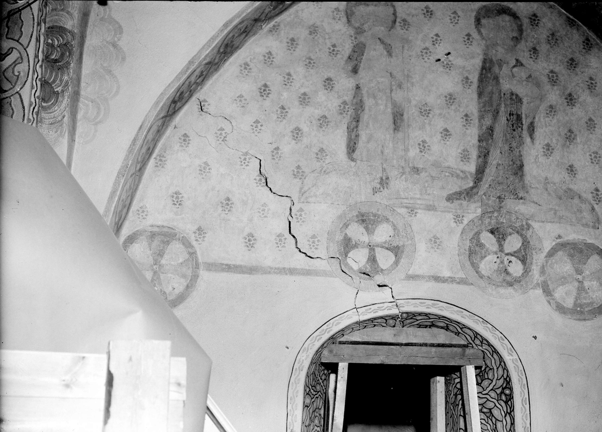 Okänd,, Lime painting in Alsike Church, Alsike parish, Uppland 1947