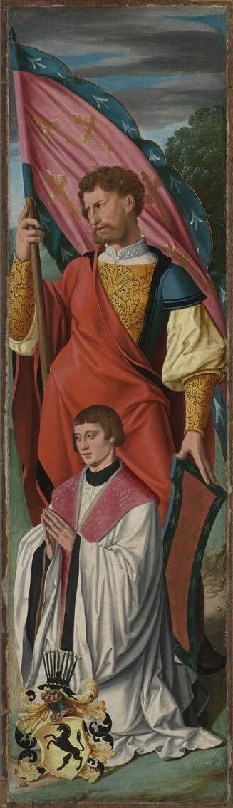 Bartholomaeus Bruyn the Elder, Beweinungsaltar: Ein Heiliger mit dem Stifter Bernhard (?) von Huchtenbroich