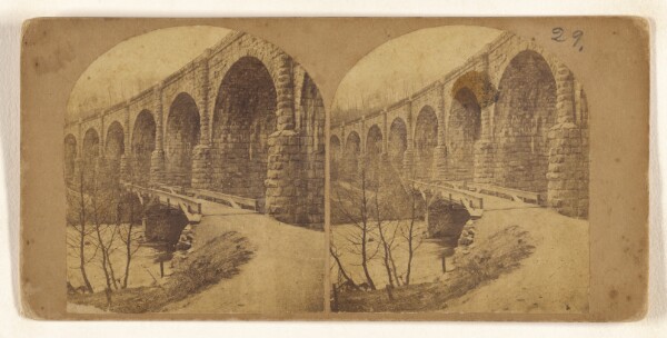 New York Stereoscopic Company, View on the Patapsco River. No. 5. Great Stone Viaduct at "Washington Junction," by which the "Washington Branch"...crosses...