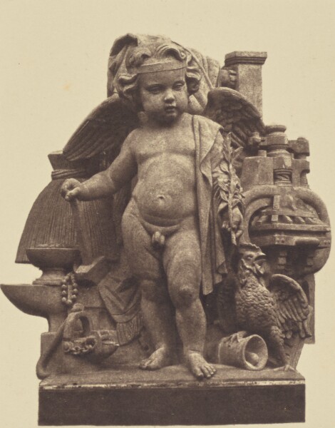 Édouard Baldus, ["L'Industrie", Sculpture by Célestin Anatole Calmels, Decoration of the Louvre, Paris]