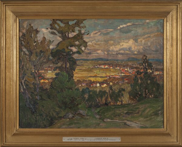 Anna Boberg, Landskap med by. Studie från Nordlandet