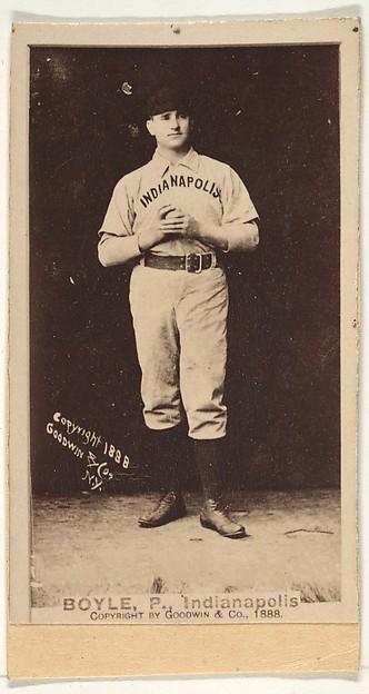 Goodwin & Company, Boyle, Pitcher, Indianapolis, from the Old Judge series (N172) for Old Judge Cigarettes