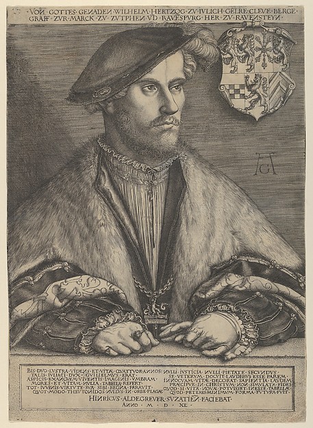 Heinrich Aldegrever, Wilhelm V. Duke of Julich, Cleve and Berg