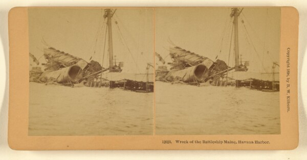 Benjamin West Kilburn, Wreck of the Battleship Maine, Havana Harbor.