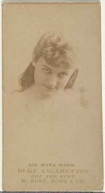 W. Duke, Sons & Co., Card Number 568, Myra Ward, from the Actors and Actresses series (N145-7) issued by Duke Sons & Co. to promote Duke Cigarettes