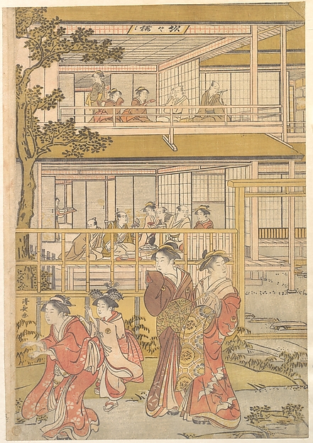 Torii Kiyonaga, Uranosuke Plays Blind Man's Buff with the Women of the Ichiriki Joroya