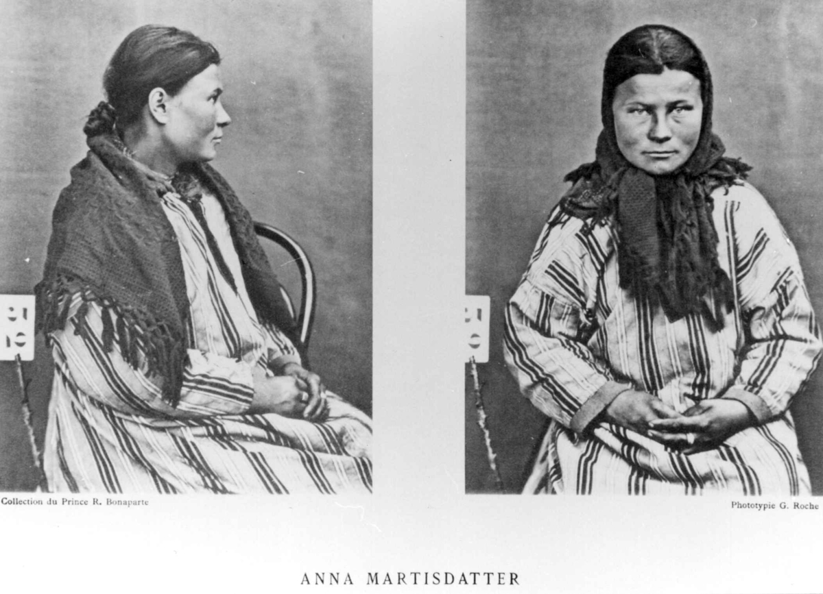 G. Roche, Roland Bonaparte sin samling. Portrett av Anna Martisdatter. Inngår i Bonapartes sameportretter som nr. 32. Bonaparte