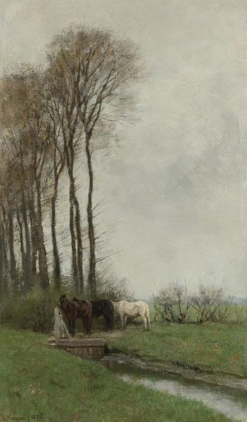 Anton Mauve, Paarden bij het hek