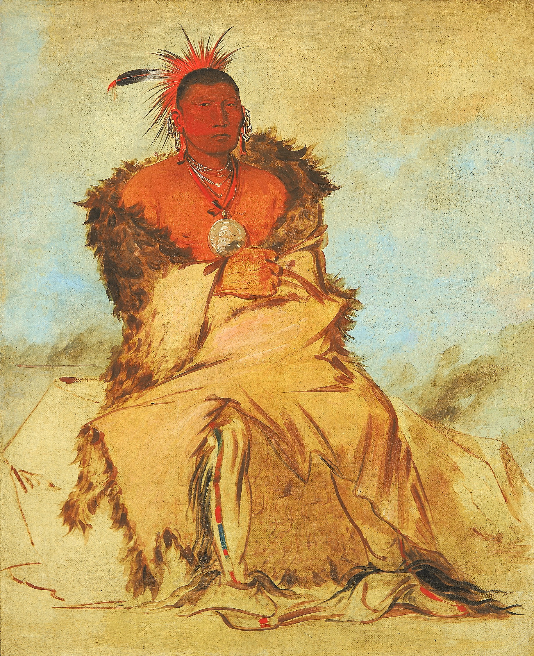 George Catlin, Loo-rá-wée-re-coo, Bird that Goes to War, a Tapage Pawnee