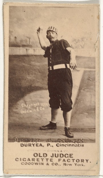 Goodwin & Company, James Newton "Jesse" Duryea, Pitcher, Cincinnati, from the Old Judge series (N172) for Old Judge Cigarettes