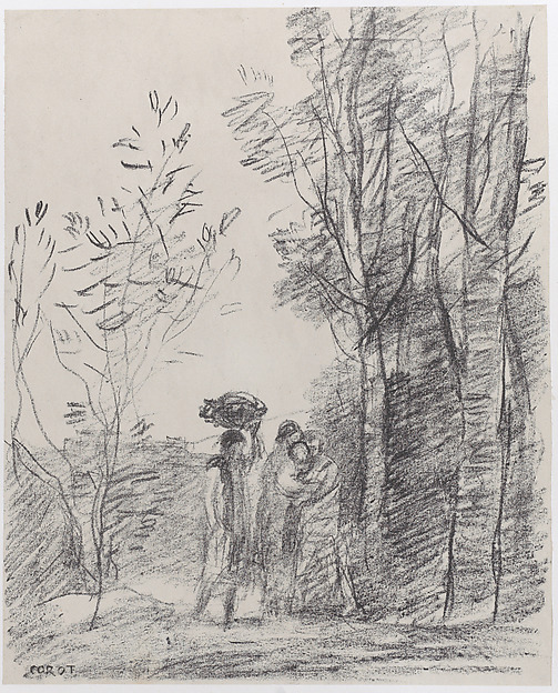Camille Corot, The Meeting in the Grove (La Rencontre au bosquet)