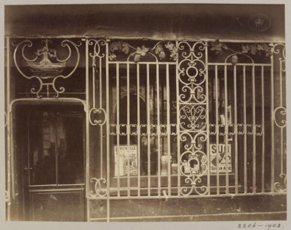 Atget, Jean-Eugène-Auguste, Sign of a Shop, rue Monmartre, Paris, France