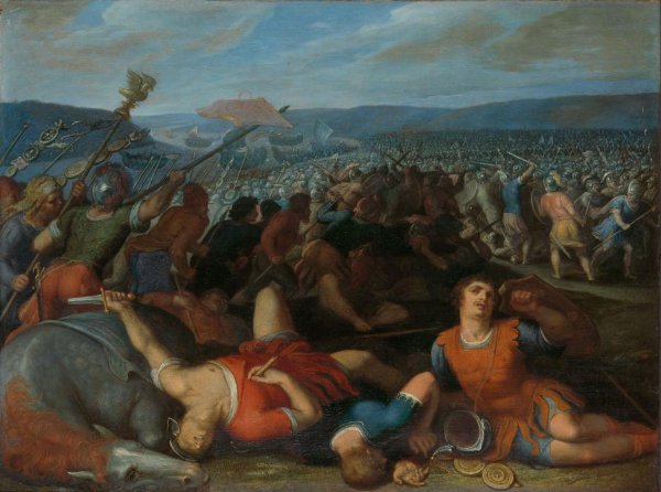 Otto van Veen, De Bataven verslaan de Romeinen bij de Rijn