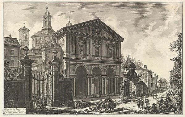 Giovanni Battista Piranesi, View of the Basilica of San Sebastiano fuori delle mura [St. Sebastian outside the Walls] on the Appian Way, from Vedute di Roma (Roman Views)