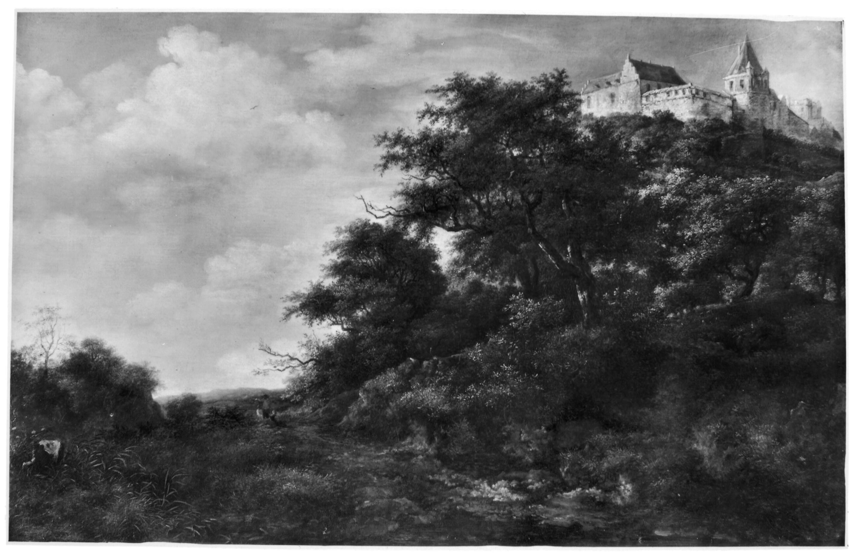 Jacob van Ruisdael, Landscape with Bentheim Castle, seen from below