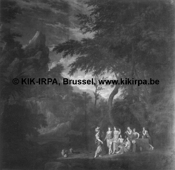 Abraham Genoels, Minerva and the Muses in a Landscape