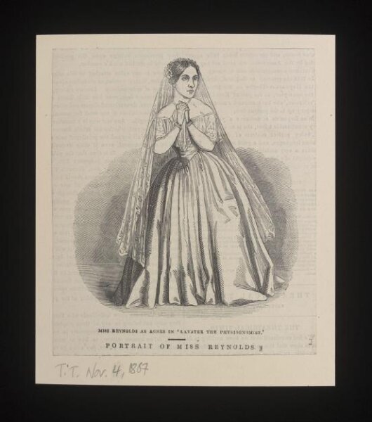 unknown, Miss Reynolds as Agnes in Lavater The Physiognomist