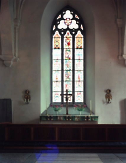 AB Flygtrafik, Sköllersta church, interior, church windows.