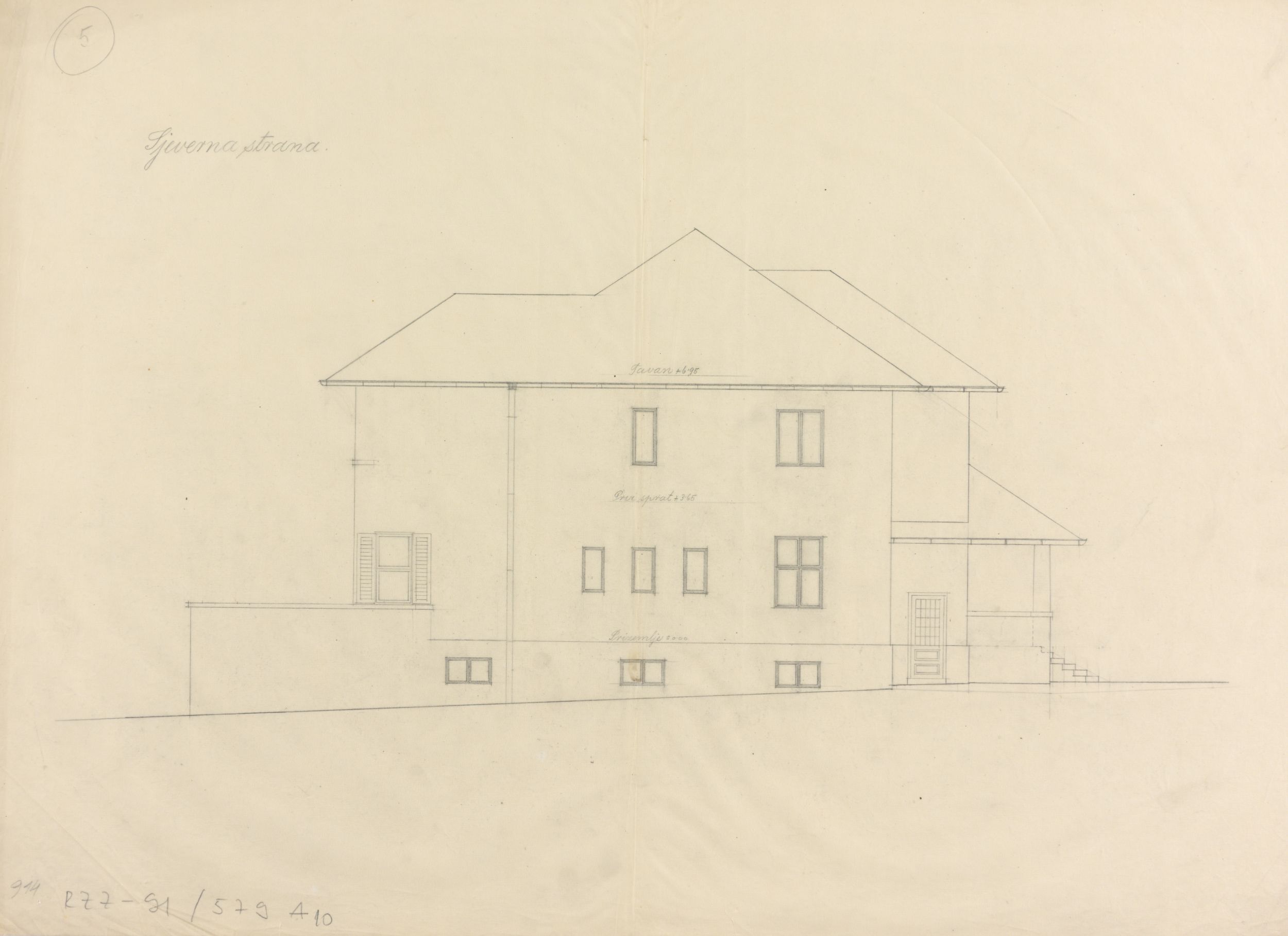 Viktor Kovačić, Vila Breyer, sjeverno pročelje