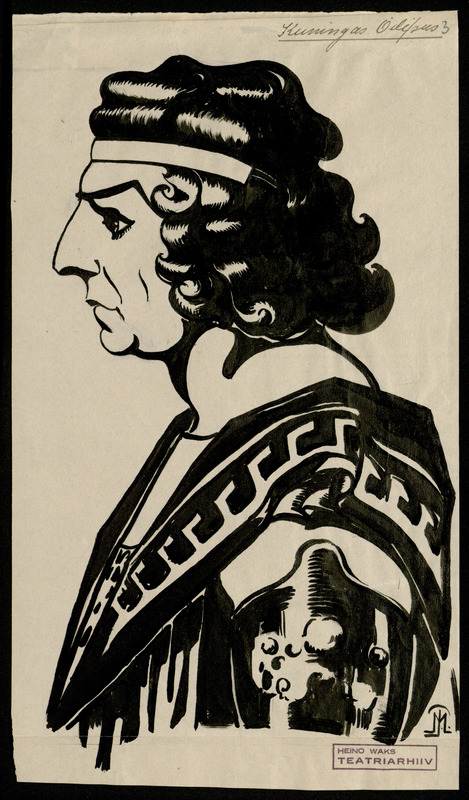 P. (autor) Müller, Joonistus. Ants Lauter lavastusest Kuningas Oidipus. 1922. Heino Vaksa kogu