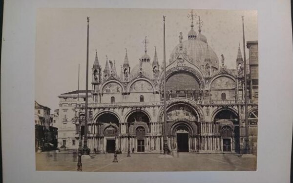 Unknown, St. Mark's Basilica, west facade, with scaffoldings on the right-hand side, Venice, Italy