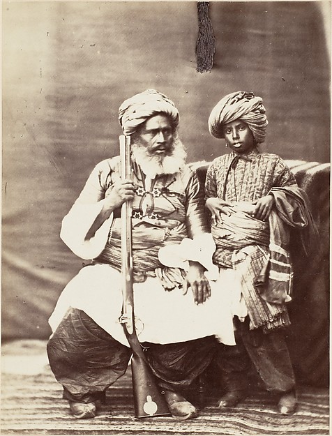 Unknown, [Turbaned Man Holding Rifle with Boy Alongside]