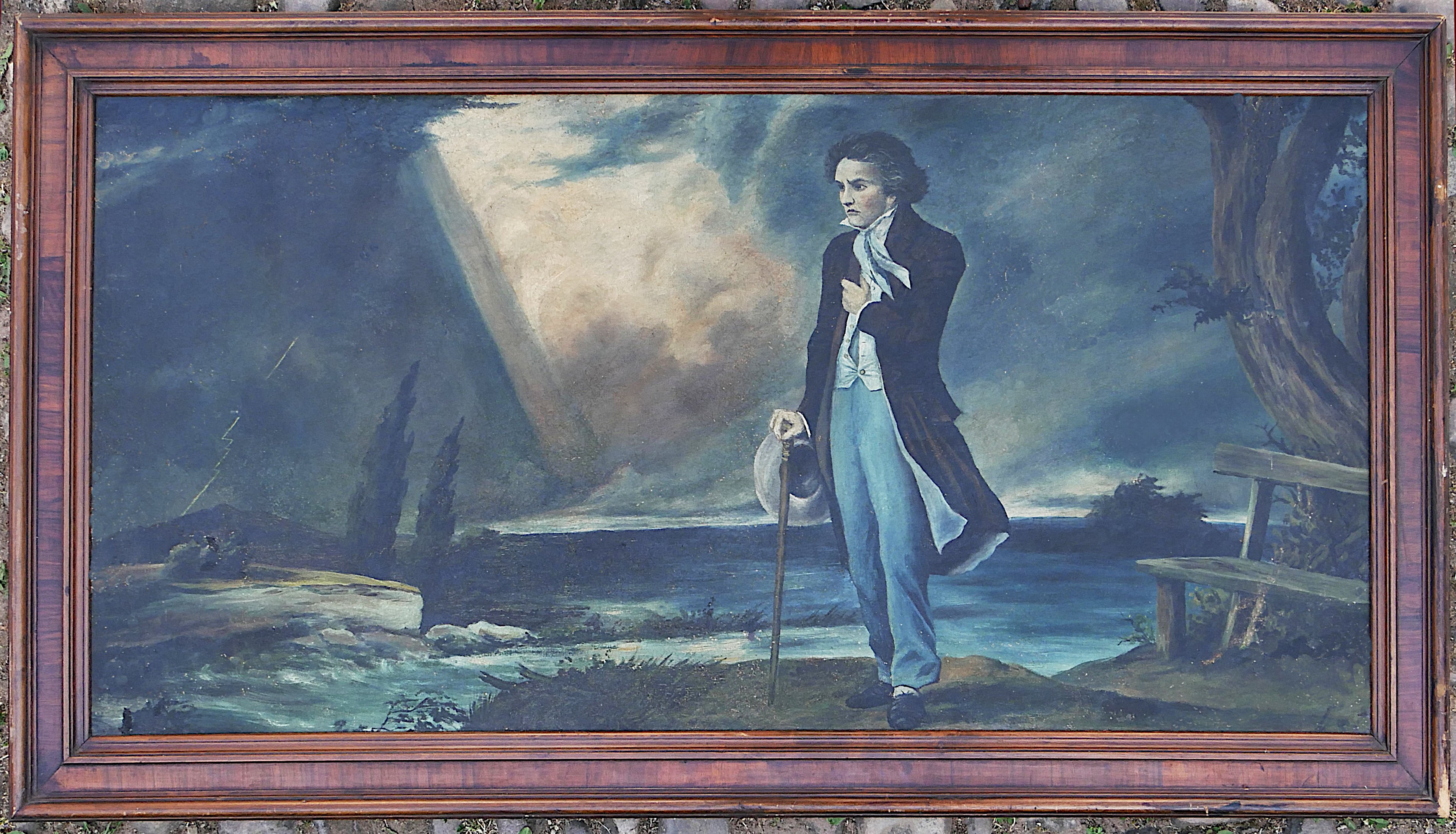 Unknown artist, Beethoven beim Spaziergang in stürmischer Landschaft