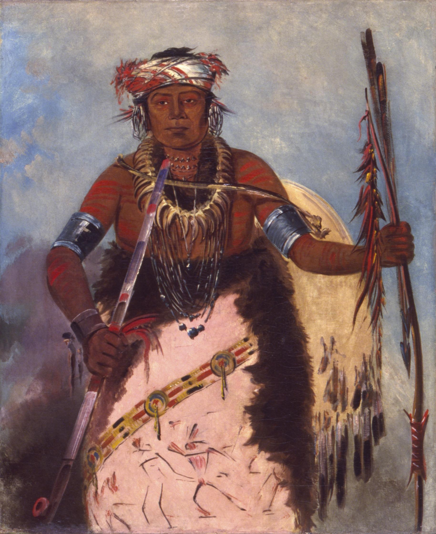 George Catlin, Notch-ee-níng-a, No Heart, (called White Cloud), Chief of the Tribe