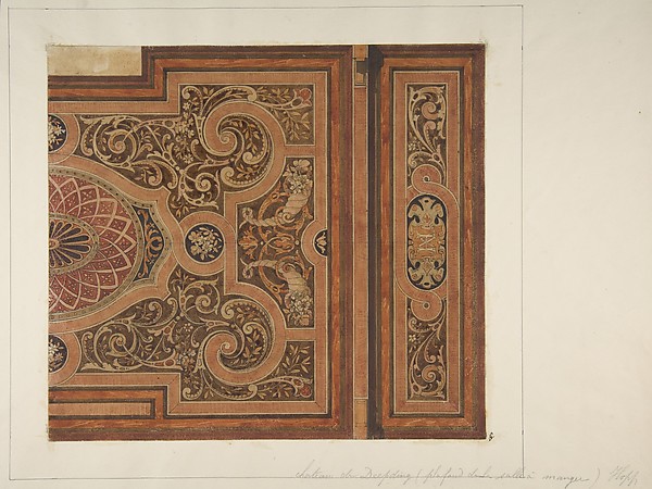 Jules-Edmond-Charles Lachaise, Intarsia Ceiling Design for the Dining Room, Deepdene, Dorking, Surrey