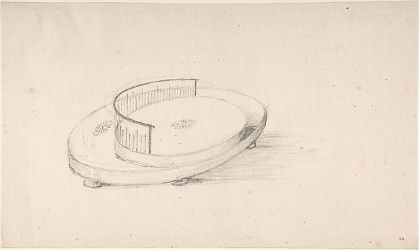 Anonymous, French, 18th century, Design for an Oval Serving Dish with Circular Raised Platform