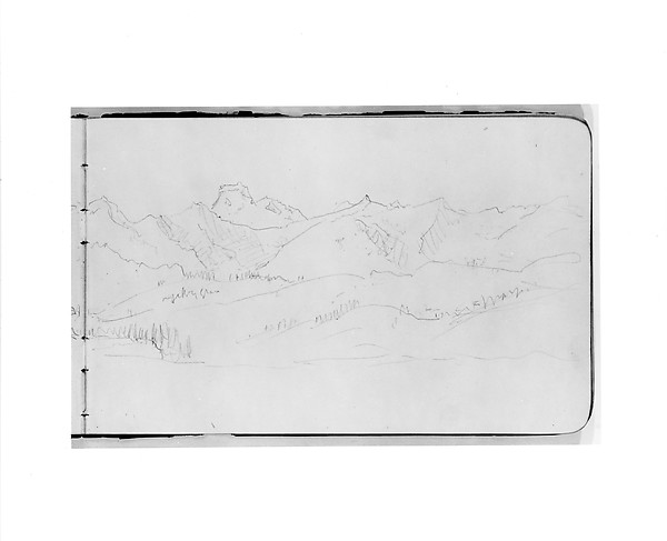 Albert Bierstadt, Landscape with Mountains and Hills (from Sketchbook)