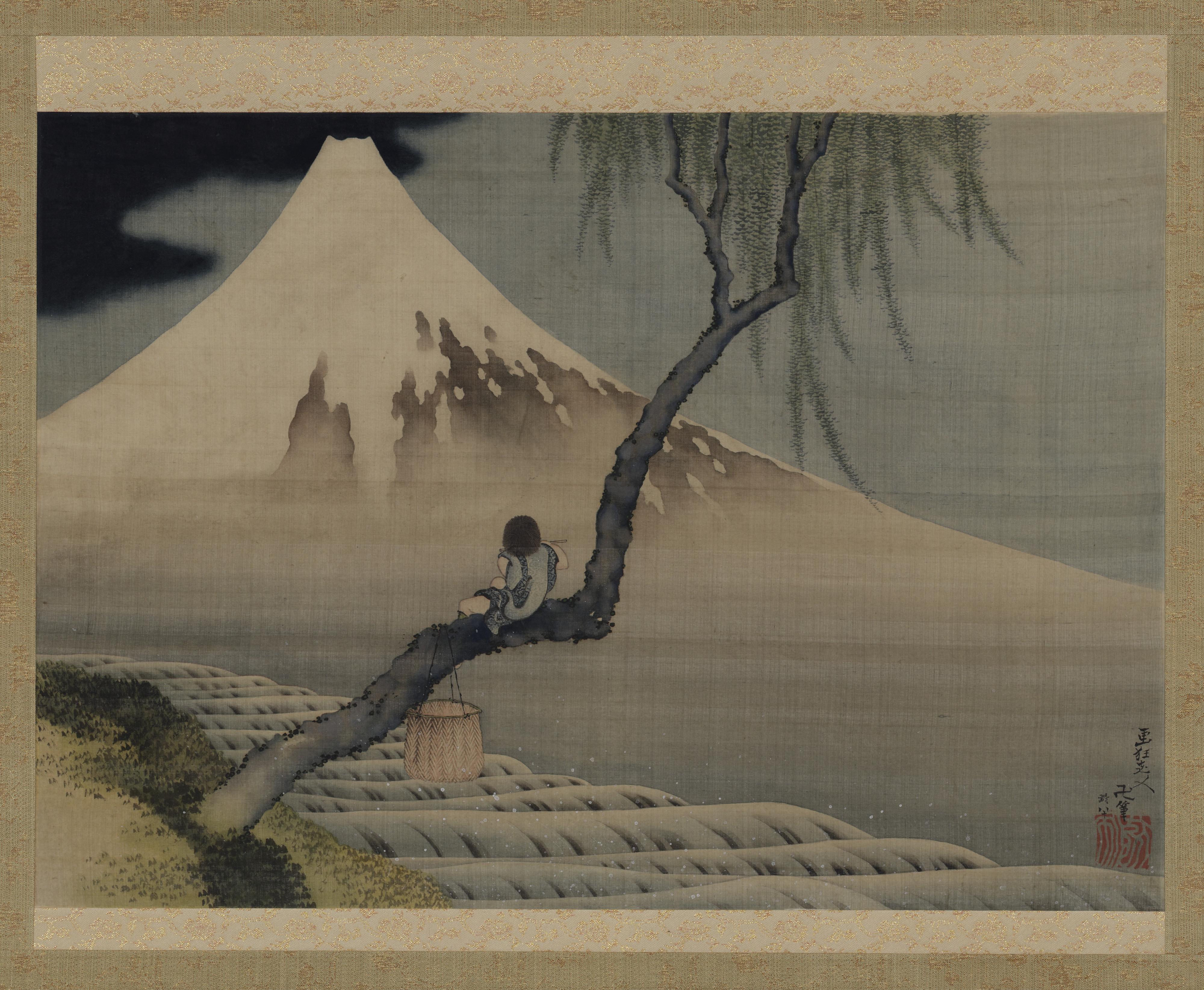 Katsushika Hokusai, Boy Viewing Mount Fuji