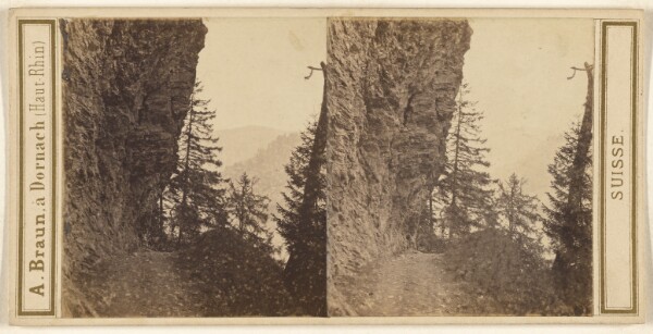 Adolphe Braun, Canton des Grisons. Vallee de l'Albula. Chemin taille dans le roc au defile de Schyn.