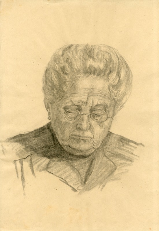 Erna (autor) Kreischmann, Drawing. Portrait of an old lady