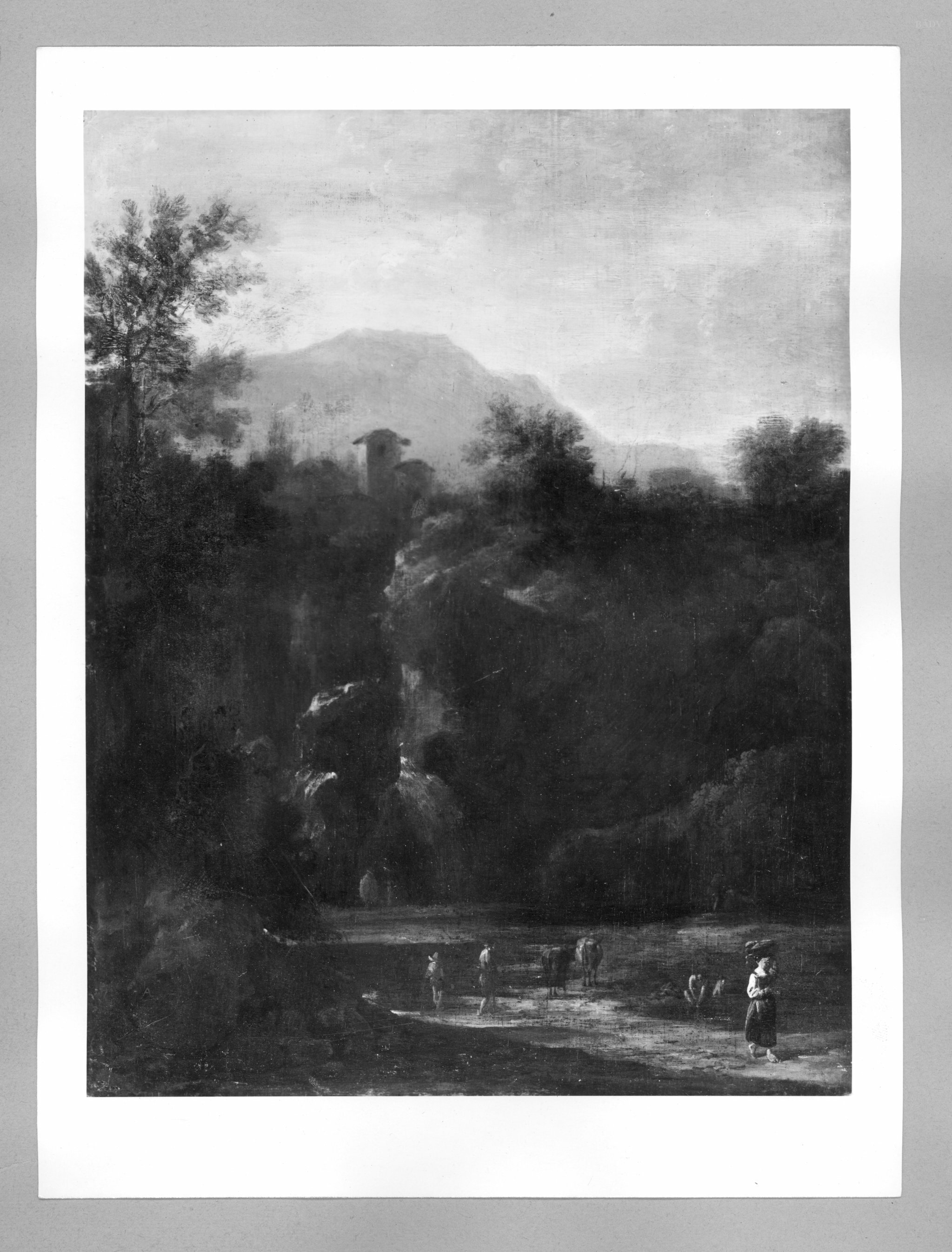 Frederik de Moucheron, landscape: a pond in the mountains